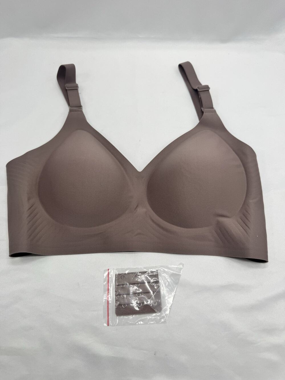 Women's Seamless Sz L Bra Coffee Color Strap Extender Double Strap Adjustable